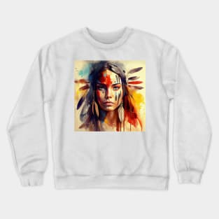 Powerful American Native Woman #3 Crewneck Sweatshirt